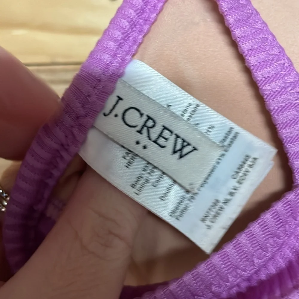 J. Crew size Small Vibrant Purple Ribbed Bikini Top with Hook Closure